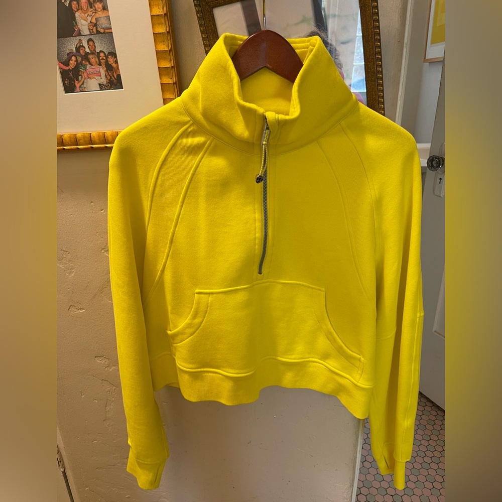 Lululemon Scuba oversized funnel neck, half zip sonic yellow size xs/s
